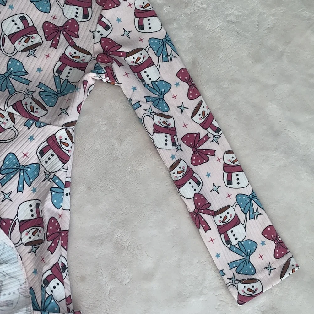 NWT Cheeky Plum Cup of Cheer Elara Knit Dress Snowmen 4T (mislabeled tag)